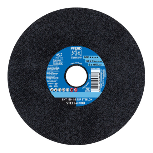 PFERD TOOLS Trennscheibe EHT 150x1,6x22,23 mm gerade Speziallinie SGP STEELOX für Stahl/Edelstahl
