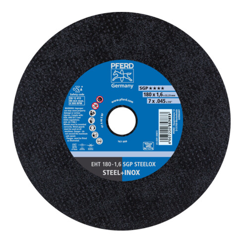 PFERD TOOLS Trennscheibe EHT 180x1,6x22,23 mm gerade Speziallinie SGP STEELOX für Stahl/Edelstahl