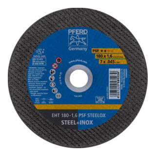 PFERD TOOLS Trennscheibe EHT 180x1,6x22,23 mm gerade Universallinie PSF STEELOX für Stahl/Edelstahl