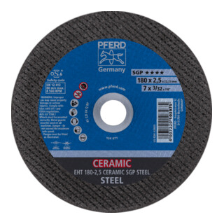 PFERD TOOLS Trennscheibe EHT 180x2,5x22,23 mm gerade CERAMIC Speziallinie SGP STEEL für Stahl