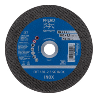 PFERD TOOLS Trennscheibe EHT 180x2,5x22,23 mm gerade Leistungslinie SG INOX für Edelstahl