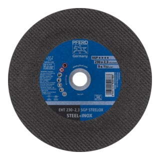 PFERD TOOLS Trennscheibe EHT 230x2,3x22,23 mm gerade Speziallinie SGP STEELOX für Stahl/Edelstahl