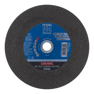 PFERD TOOLS Trennscheibe EHT 230x2,5x22,23 mm gerade CERAMIC Speziallinie SGP STEEL für Stahl