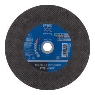 PFERD TOOLS Trennscheibe EHT 230x2,8x22,23 mm gerade Speziallinie SGP STEELOX für Stahl/Edelstahl