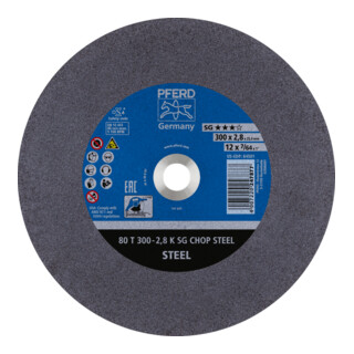 PFERD TOOLS Trennscheibe Metallkreissäge T 300x2,8x25,4 mm Leistungs-Li. SG CHOP STEEL für Stahl
