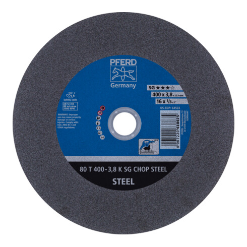 PFERD TOOLS Trennscheibe Metallkreissäge T 400x3,8x25,4 mm Leistungs-Li. SG CHOP STEEL für Stahl