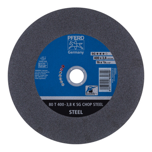 PFERD TOOLS Trennscheibe Metallkreissäge T 400x3,8x32 mm Leistungs-Li. SG CHOP STEEL für Stahl