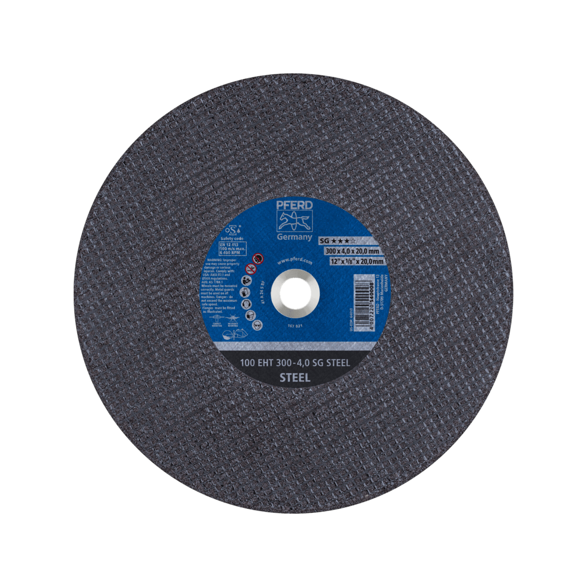 PFERD TOOLS Trennscheibe Trennschleifer EHT 300x4,0x20mm SG STEEL für Stahl (100 m/s)
