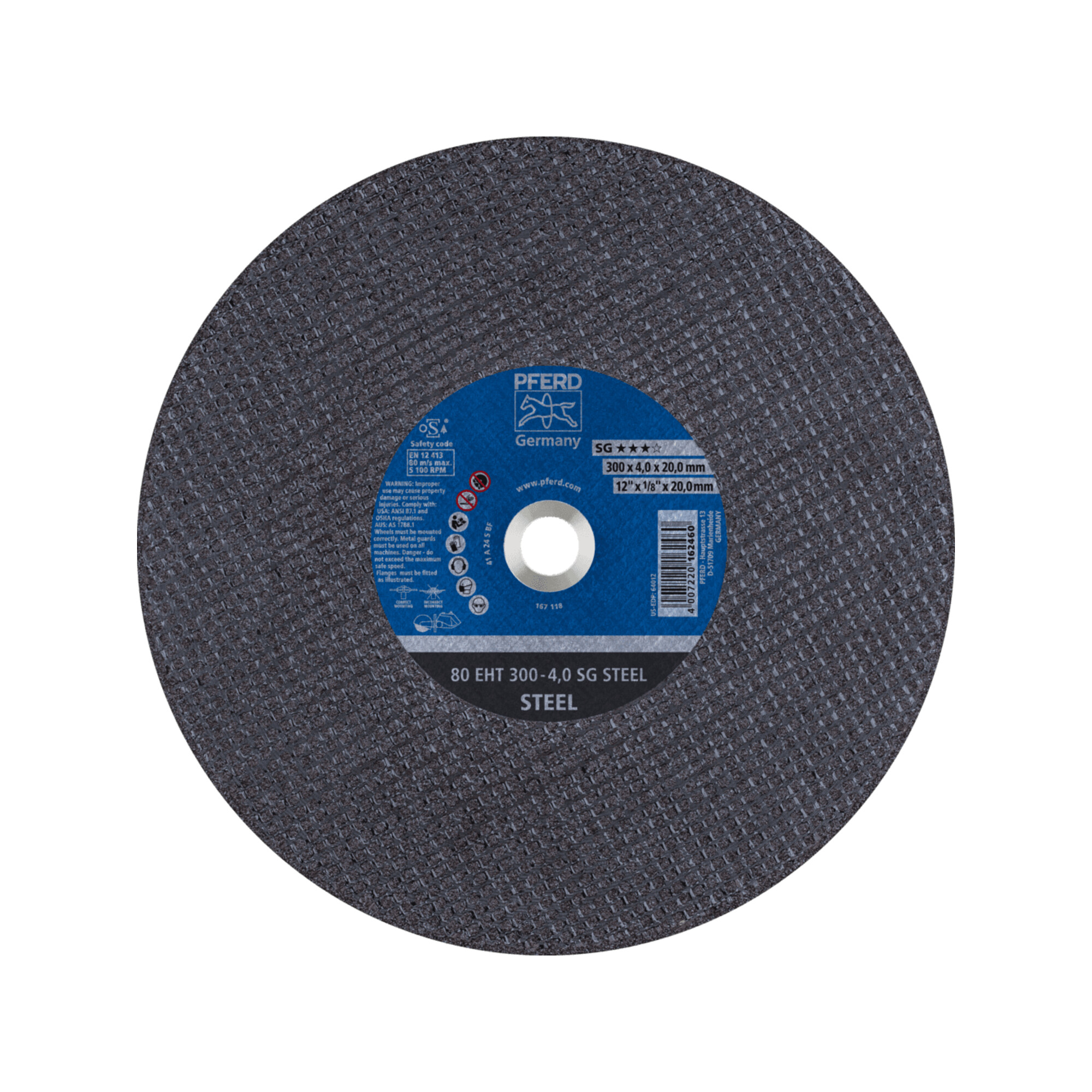 PFERD TOOLS Trennscheibe Trennschleifer EHT 300x4,0x20mm SG STEEL für Stahl (80 m/s)