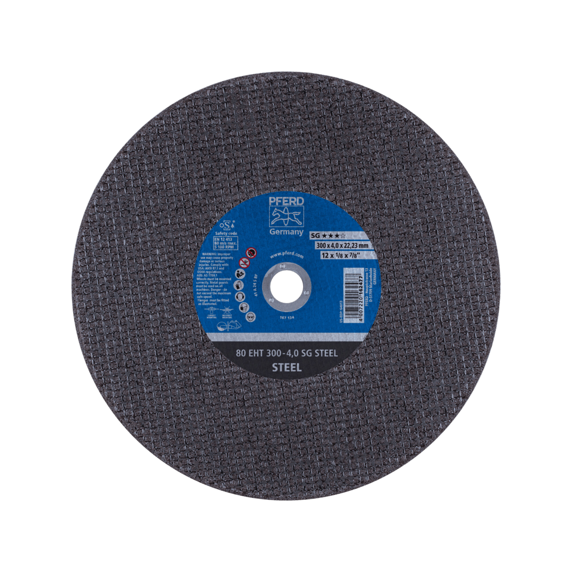 PFERD TOOLS Trennscheibe Trennschleifer EHT 300x4,0x22,23 mm SG STEEL für Stahl (80 m/s)