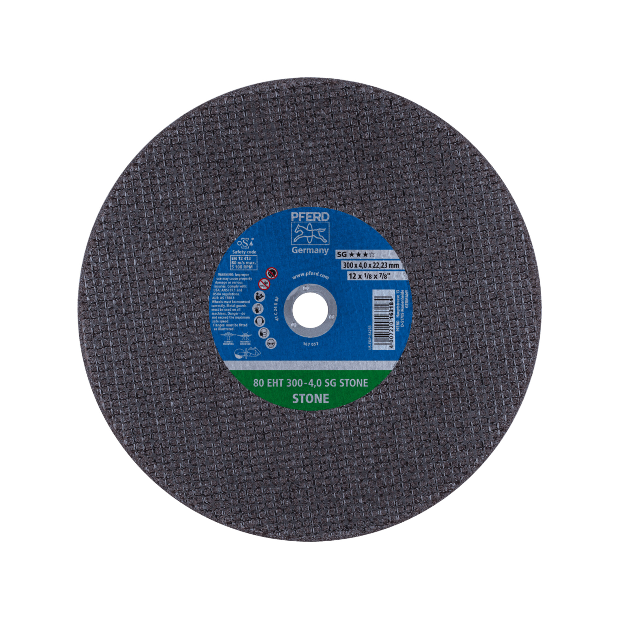 PFERD TOOLS Trennscheibe Trennschleifer EHT 300x4,0x22,23 mm SG STONE für Stein (80 m/s)