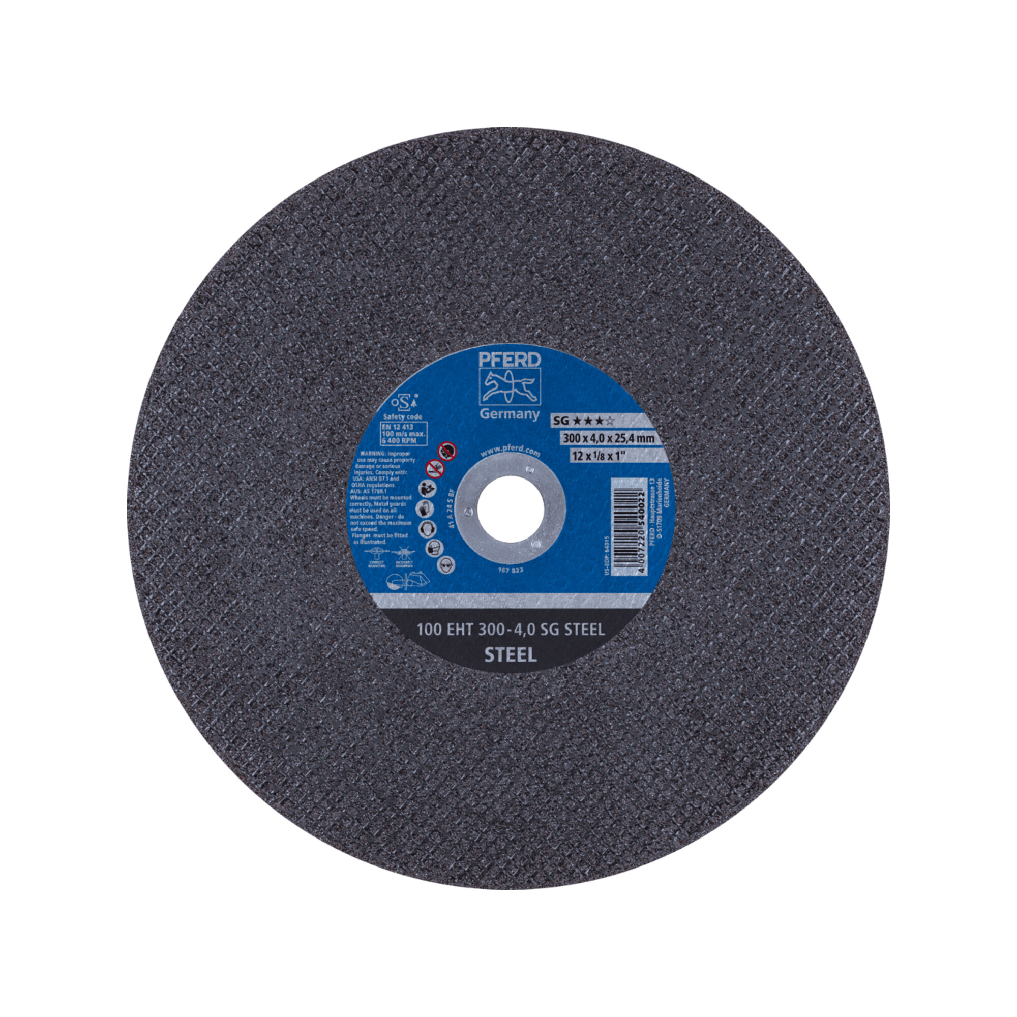 PFERD TOOLS Trennscheibe Trennschleifer EHT 300x4,0x25,4 mm SG STEEL für Stahl (100 m/s)