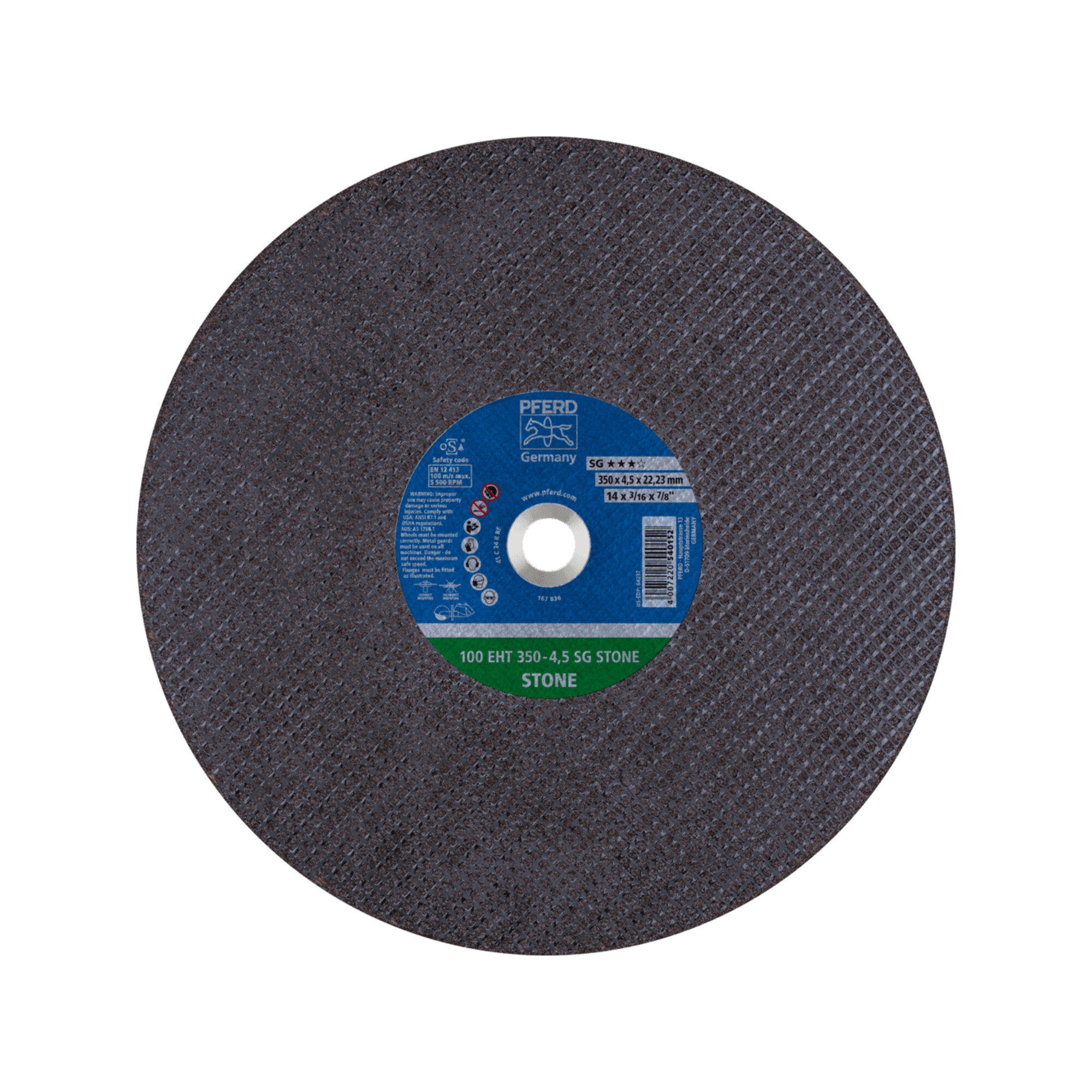 PFERD TOOLS Trennscheibe Trennschleifer EHT 350x4,5x22,23 mm SG STONE für Stein (100 m/s)