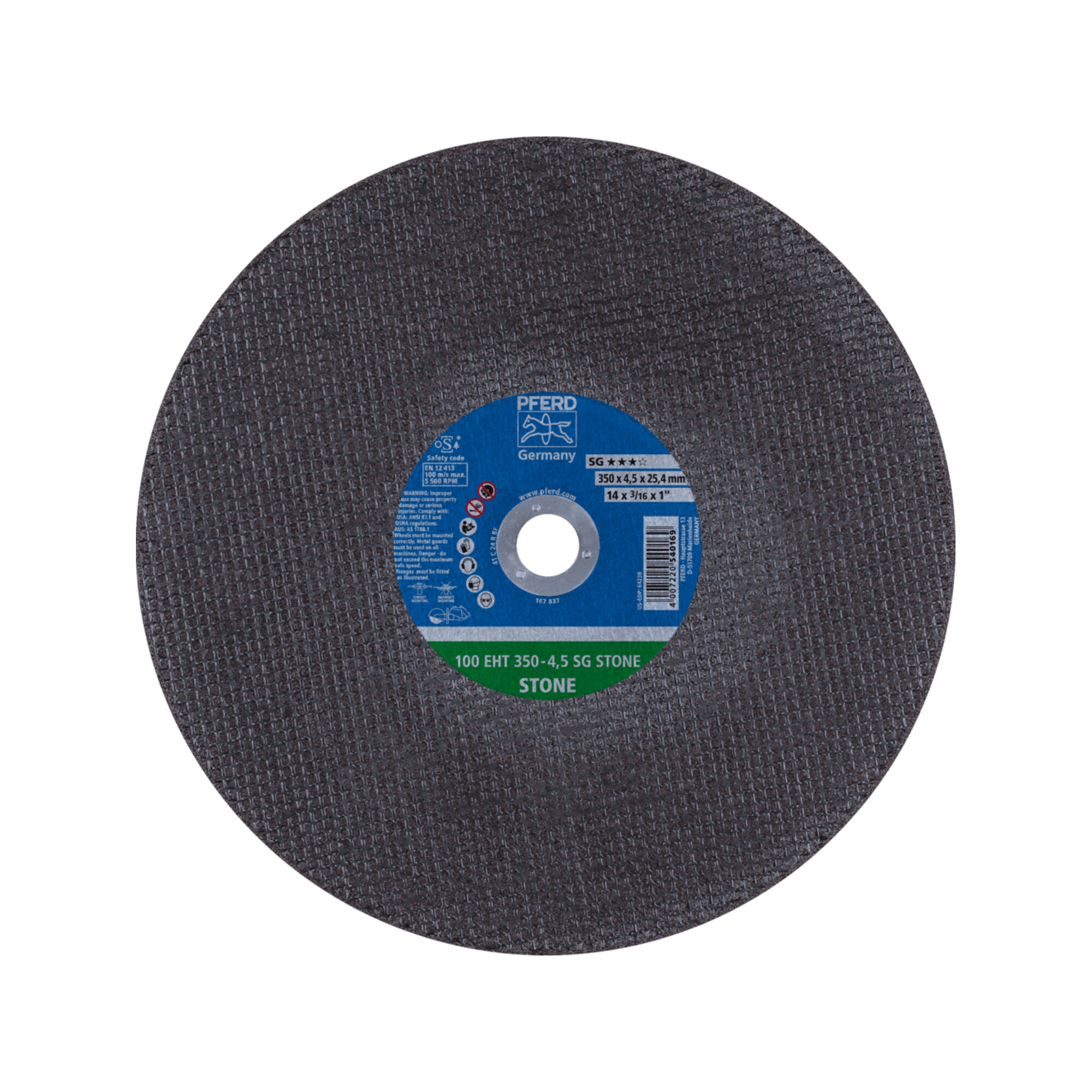 PFERD TOOLS Trennscheibe Trennschleifer EHT 350x4,5x25,4 mm SG STONE für Stein (100 m/s)