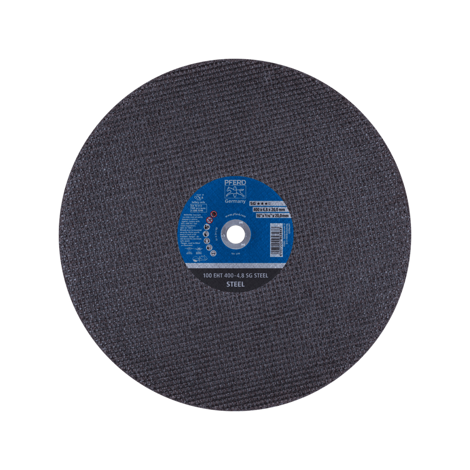 PFERD TOOLS Trennscheibe Trennschleifer EHT 400x4,8x20mm SG STEEL für Stahl (100 m/s)