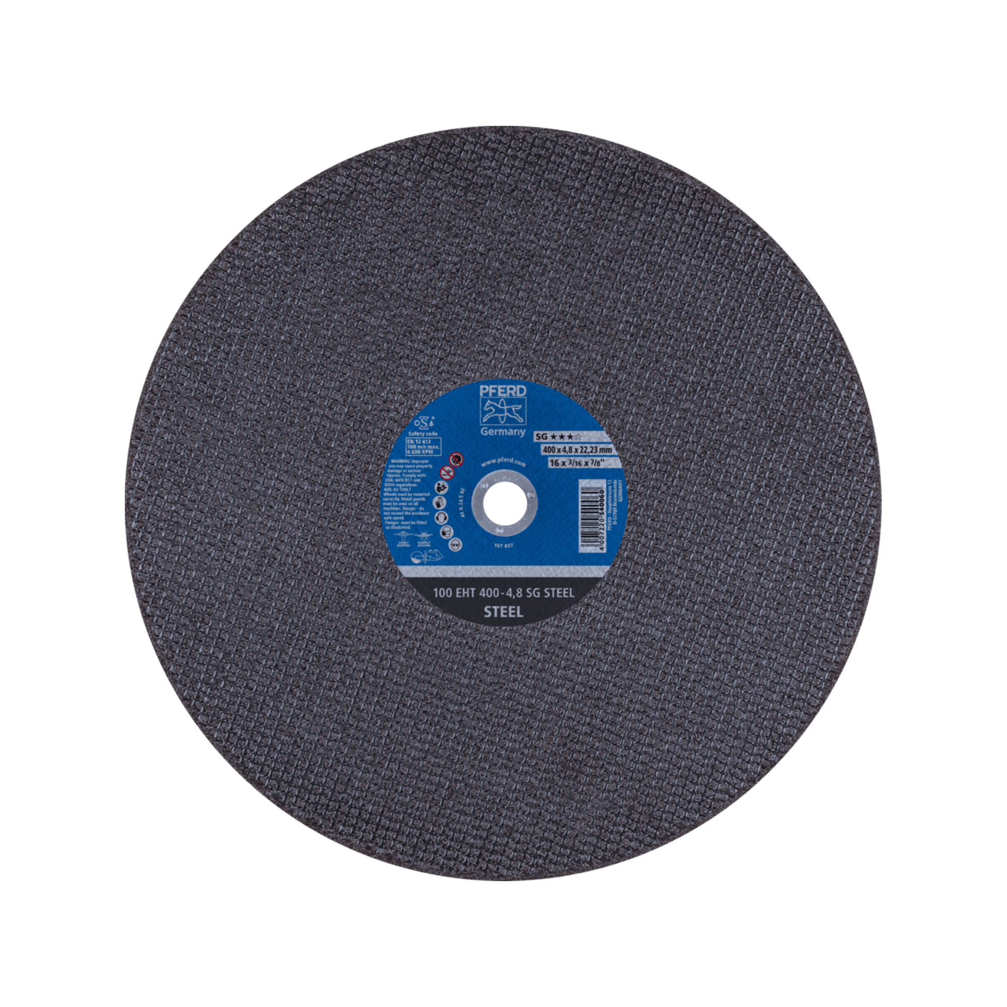 PFERD TOOLS Trennscheibe Trennschleifer EHT 400x4,8x22,23 mm SG STEEL für Stahl (100 m/s)