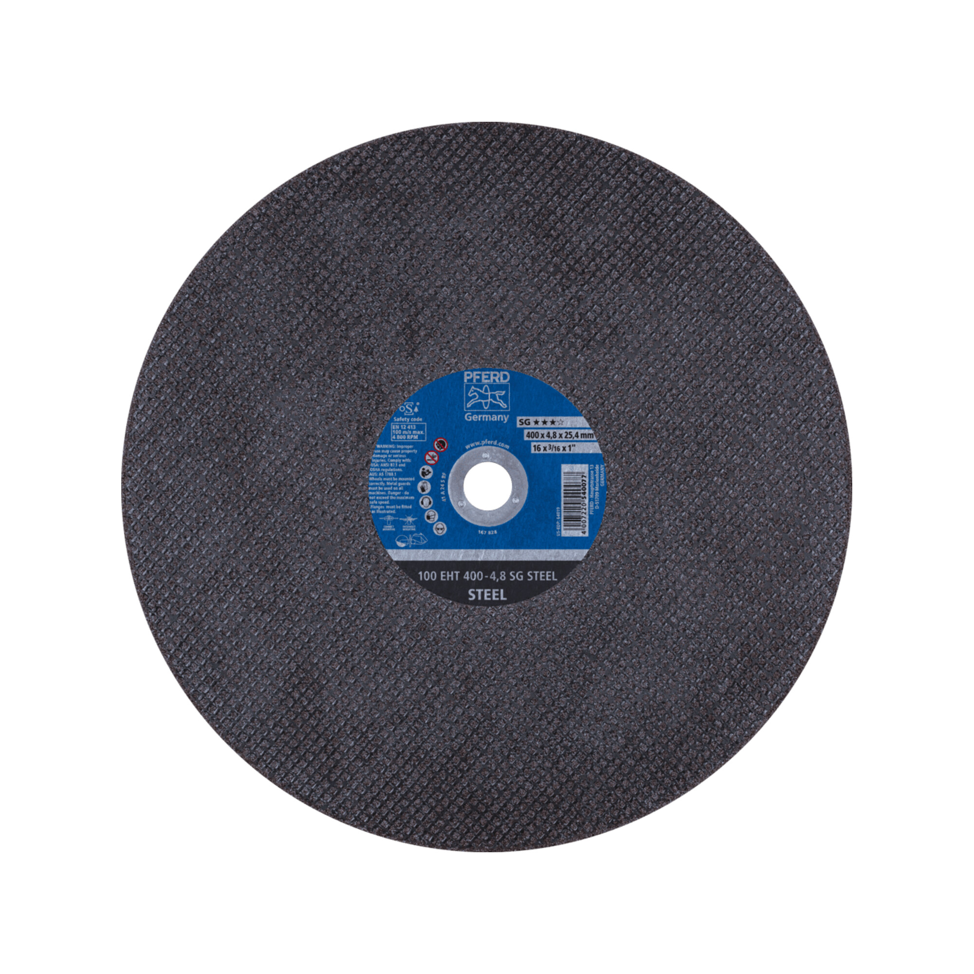 PFERD TOOLS Trennscheibe Trennschleifer EHT 400x4,8x25,4 mm SG STEEL für Stahl (100 m/s)