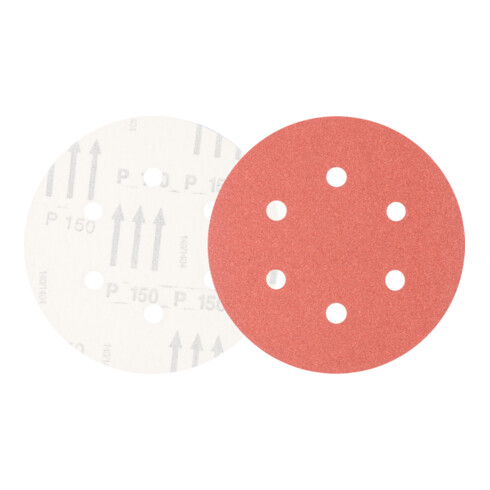 PFERD TOOLS Universal Korund Klettscheibe KSS Ø 150 A150 6 Absauglöcher für Exzenterschleifer