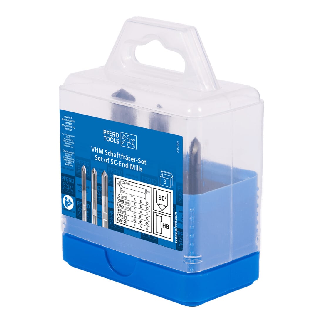 PFERD TOOLS VHM Entgratfräser Set 3-tlg. ⌀ 6/8/10 mm 90° TiAlN Schaft HB Universal Line Anfasen Entgraten