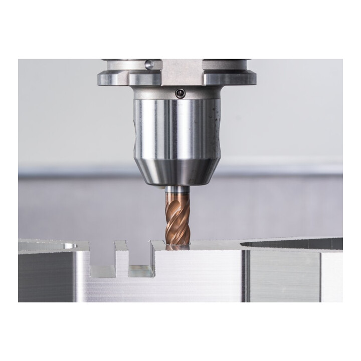 PFERD TOOLS VHM-Fräser Ø10mm, 4 Schneiden, 2xDC, Fase 0,2mm 45°, AlTiN / TiSiXN beschichtet, Schaft HB, Performance Rostfrei