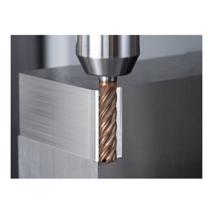 PFERD TOOLS VHM-Fräser Ø10mm, 5 Schneiden, mit Spanteiler, 4xDC, Radius 0,5mm, AlTiN / TiSiXN beschichtet, Schaft HB, Performance Rostfrei