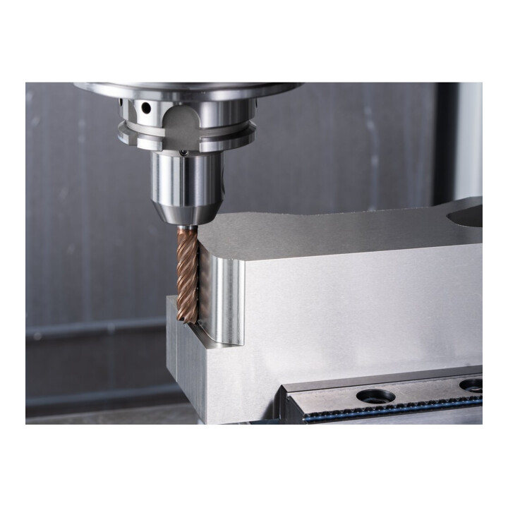 PFERD TOOLS VHM-Fräser Ø10mm, 5 Schneiden, mit Spanteiler, 4xDC, Radius 0,5mm, AlTiN / TiSiXN beschichtet, Schaft HB, Performance Rostfrei