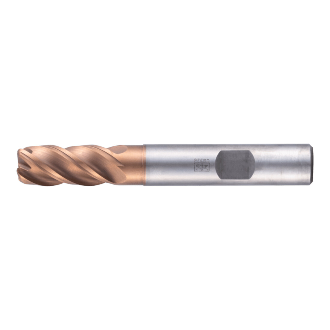 PFERD TOOLS VHM-Fräser Ø20mm, 4 Schneiden, 2xDC, Radius 2mm, AlTiN / TiSiXN beschichtet, Schaft HB, Performance Rostfrei