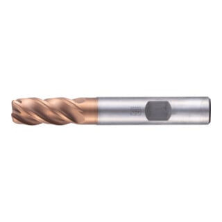 PFERD TOOLS VHM-Fräser Ø8mm, 4 Schneiden, 2xDC, Radius 1mm, AlTiN / TiSiXN beschichtet, Schaft HB, Performance Rostfrei