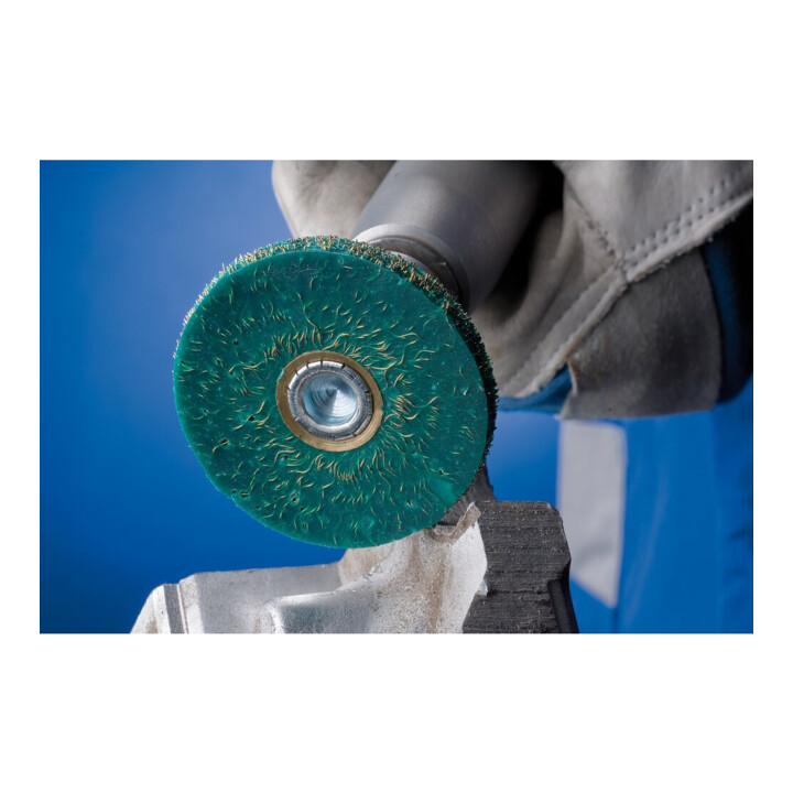PFERD TOOLS Vulkanisierte Rundbürste weich ungezopft RBV Ø63x7 mm Schaft-Ø6 mm Stahl-Draht-Ø0,30