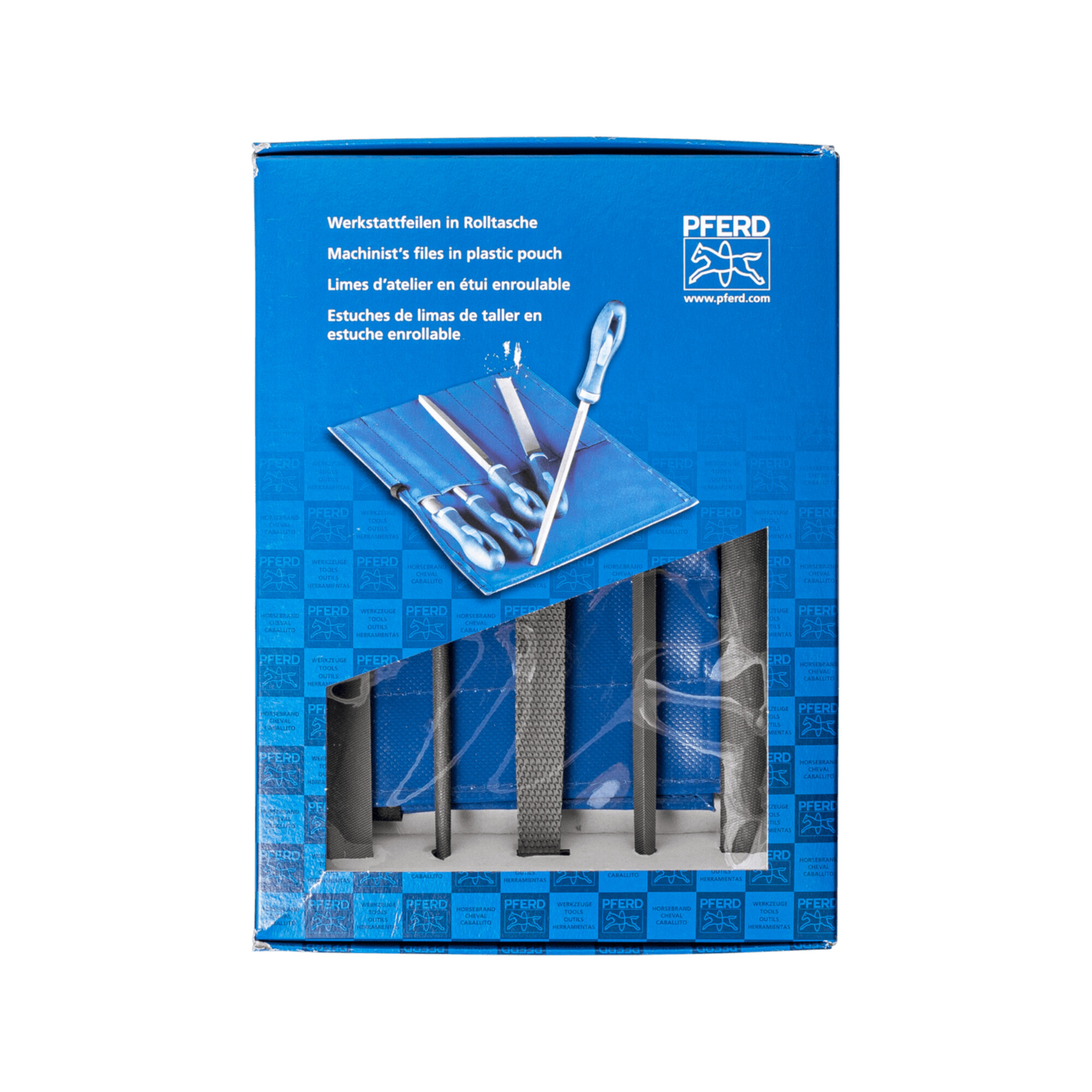 PFERD TOOLS Werkstattfeilen/-raspel-Set 5-tlg. in Rolltasche 200mm für grobe Zerspanung