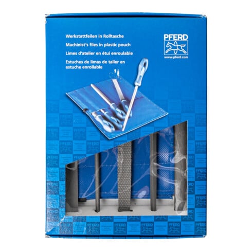 PFERD TOOLS Werkstattfeilen/-raspel-Set 5-tlg. in Rolltasche 200mm für grobe Zerspanung