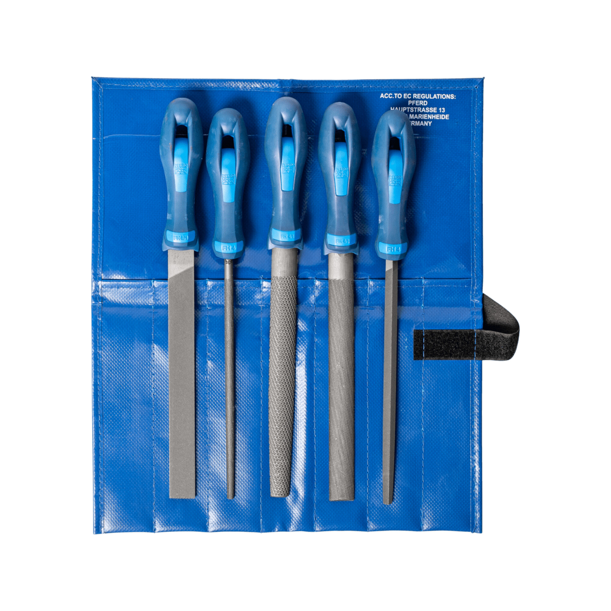 PFERD Werkstattfeilen/-raspel-Set in Rolltasche für grobe Zerspanung, Schruppen (5-tlg.), 11800520