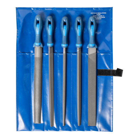 PFERD TOOLS Werkstattfeilen-Set 5-tlg. in Rolltasche 300mm Hieb 2 universell zum Schruppen und Schlichten