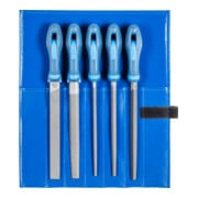 PFERD TOOLS Werkstattfeilen-Set WR 5-tlg. in Rolltasche 200mm Hieb 1 für grobe Zerspanung, Schruppen