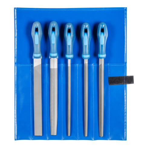 PFERD TOOLS Werkstattfeilen-Set WR 5-tlg. in Rolltasche 250mm Hieb 2 universell zum Schruppen und Schlichten