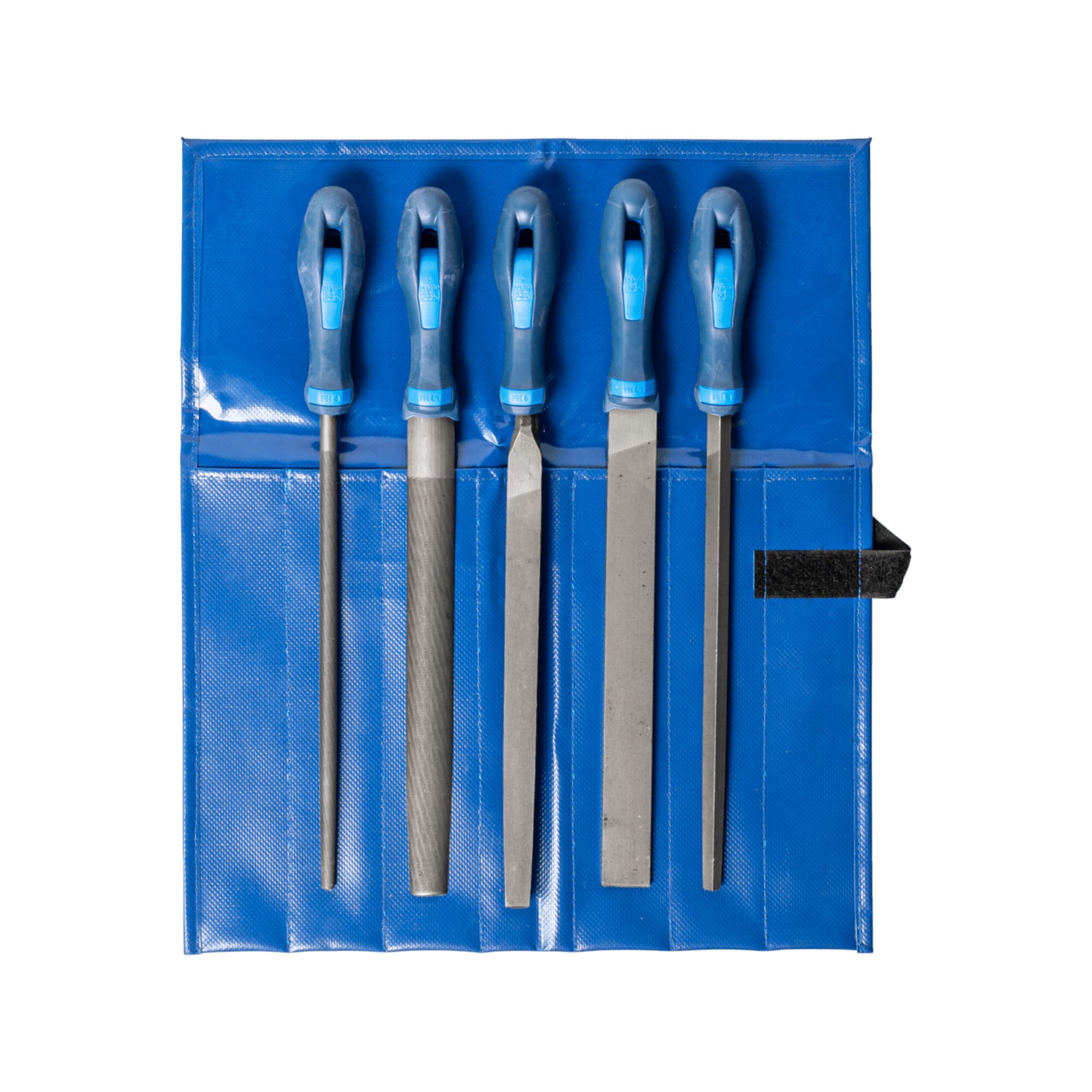 PFERD TOOLS Werkstattfeilen-Set WR 5-tlg. in Rolltasche 250mm Hieb 3 für Feinbearbeitung, Schlichten