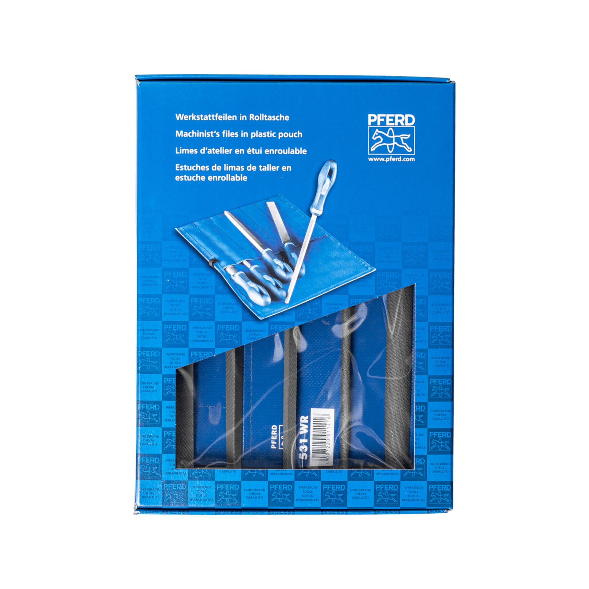 PFERD TOOLS Werkstattfeilen-Set WRU 5-tlg. in Rolltasche 200mm Hieb 1 für grobe Zerspanung, Schruppen