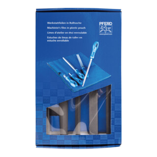 PFERD TOOLS Werkstattfeilen-Set WRU 5-tlg. in Rolltasche 200mm Hieb 2 universell zum Schruppen und Schlichten