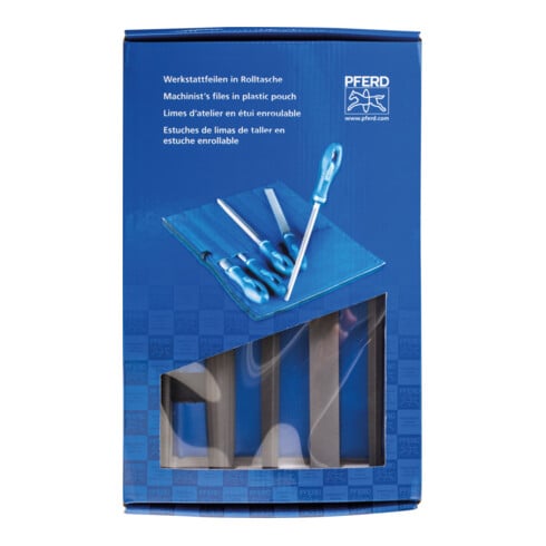 PFERD TOOLS Werkstattfeilen-Set WRU 5-tlg. in Rolltasche 200mm Hieb 2 universell zum Schruppen und Schlichten