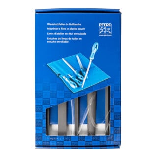 PFERD TOOLS Werkstattfeilen-Set WRU 5-tlg. in Rolltasche 250mm Hieb 1 für grobe Zerspanung, Schruppen