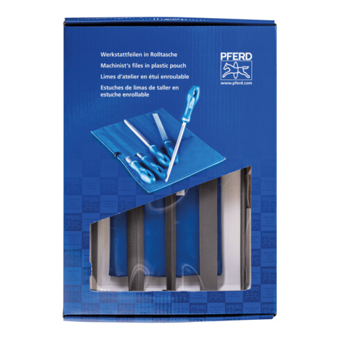 PFERD TOOLS Werkstattfeilen-Set WRU 5-tlg. in Rolltasche 250mm Hieb 2 universell zum Schruppen und Schlichten