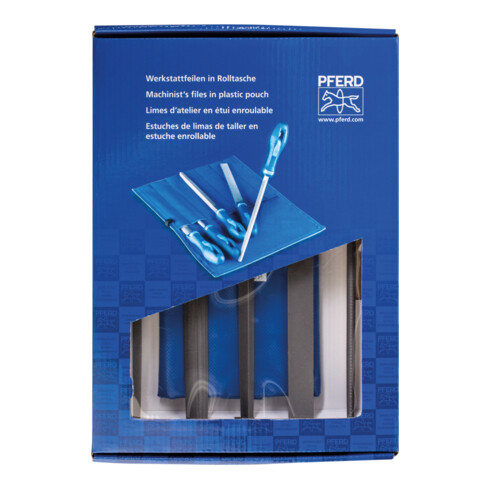 PFERD TOOLS Werkstattfeilen-Set WRU 5-tlg. in Rolltasche 250mm Hieb 2 universell zum Schruppen und Schlichten