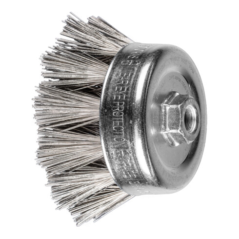 PFERD Topfbürste gezopft TBG Ø 100mm M14 Edelstahl-Diamant-Draht-Ø 0,50mm Korn 400