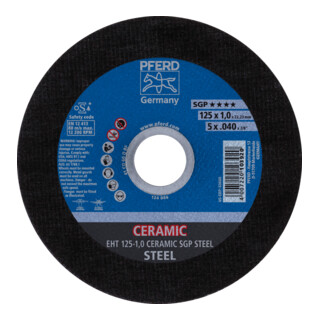 PFERD Trennscheibe EHT 125x1,0x22,23 mm gerade CERAMIC Speziallinie SGP STEEL für Stahl