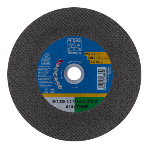 PFERD Trennscheibe EHT 230x3,2x22,23 mm gerade Uni.-Linie PSF ALU+STONE für Alu/NE-Met./Stein (5)