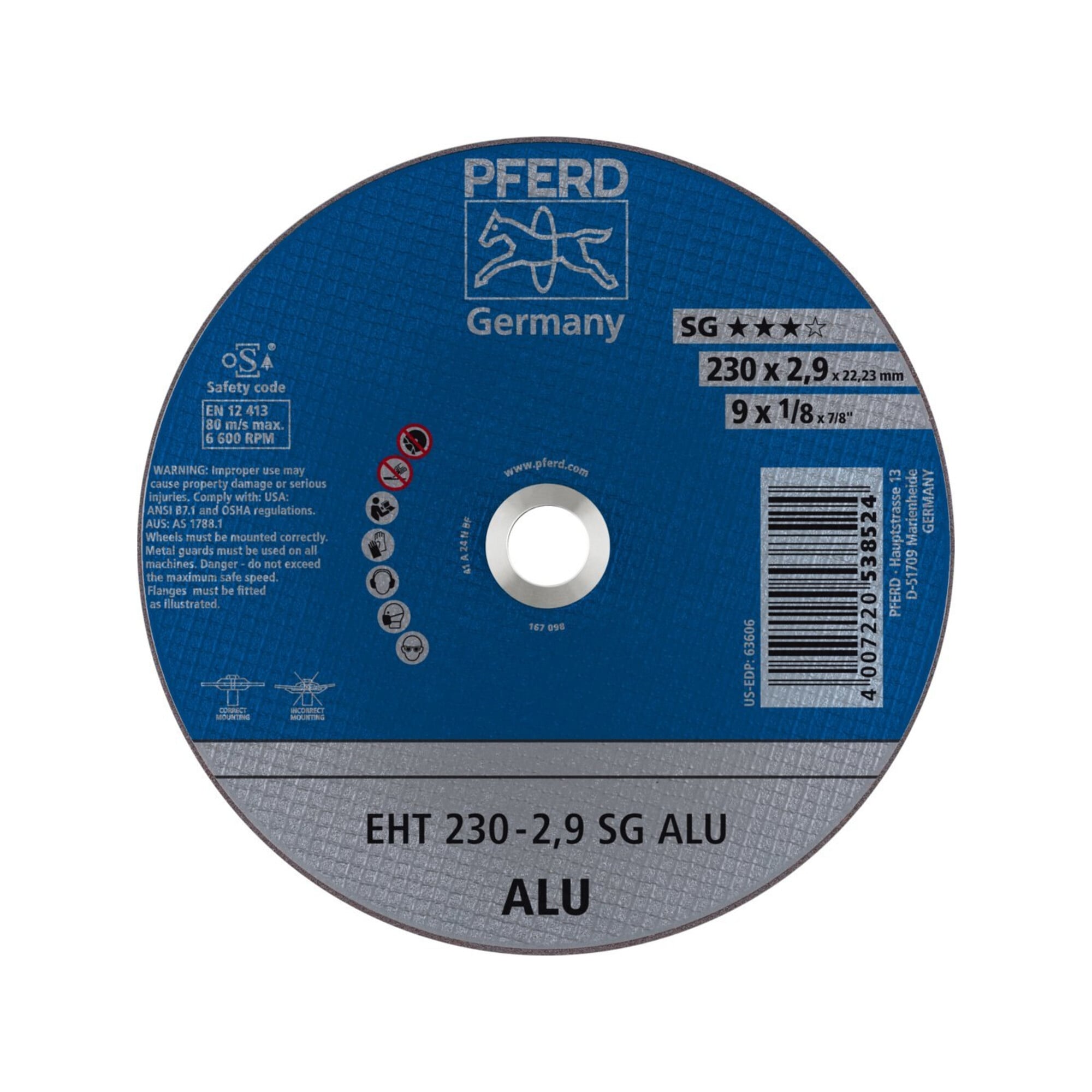 Pferd Trennscheibe gerade für Aluminium A24NSG 230x2,9mm