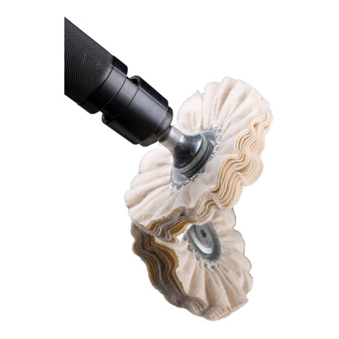PFERD Tuchring TR Hart Ø 80x10mm Bohrung-Ø 10mm für Vorpolitur mit Polierpaste