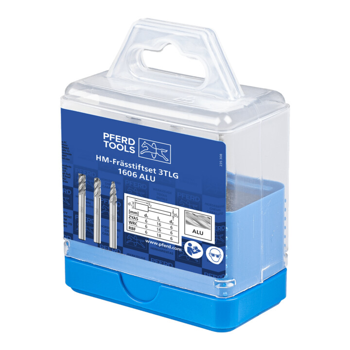 PFERD Tungsten carbide burrs 1606 ALU 3tlg