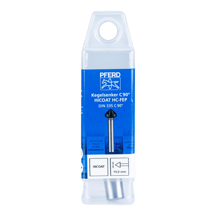 PFERD Verzinkboor HSS DIN 335 C90 graden, HC-FEP, buitendiameter 19,0 mm