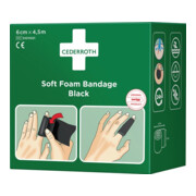 Pflaster u.Bandage Soft Foam selbsthaftend elastisch,schw. Rl.6cmx4,5m CEDERROTH-5